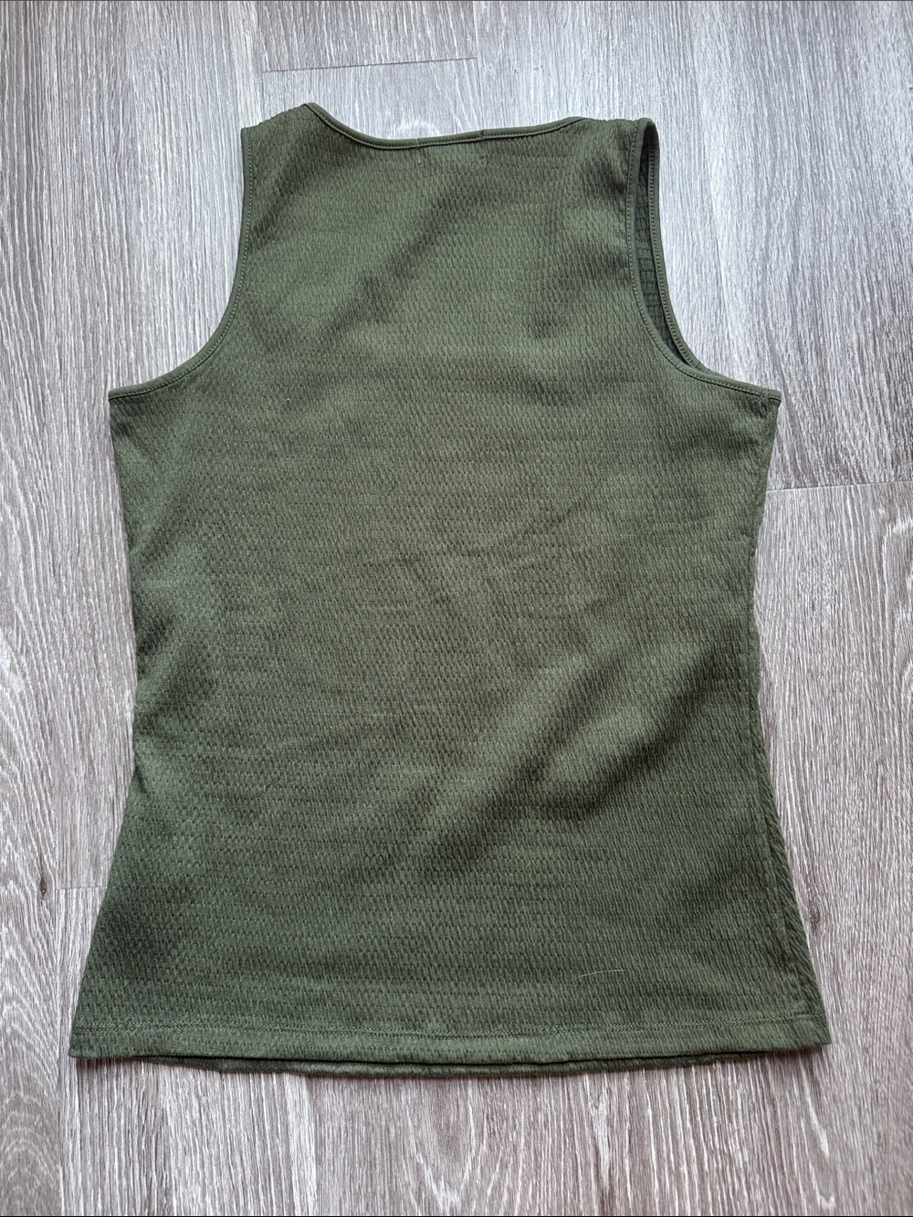 Olive Ribbed Square-Neck Tank - Picture 5 of 5